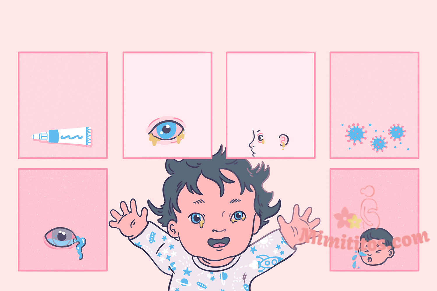 Ojo rosado en bebés: causas, síntomas, tratamiento